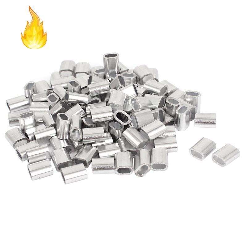 Set 100 ống kẹp đầu dây cáp bằng nhôm lỗ đơn 2.5mm
