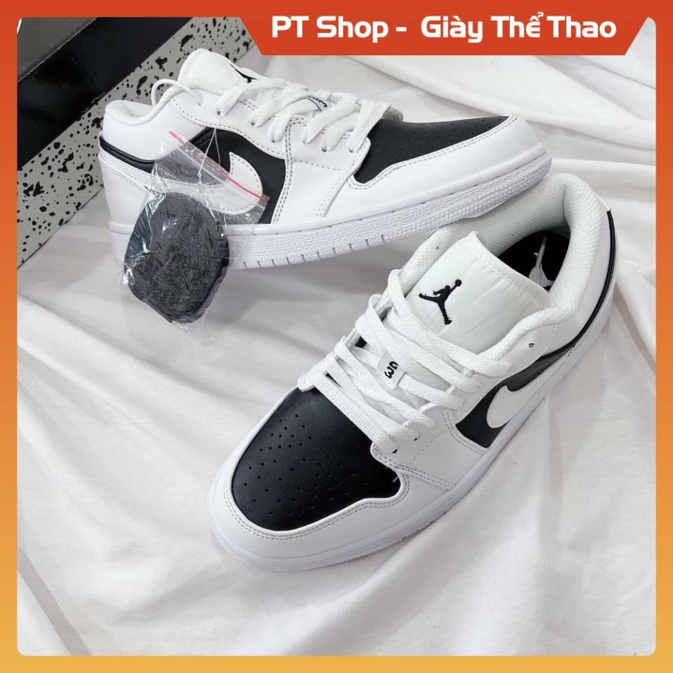 [FreeShip + Hàng Cao Cấp] Giày Thể Thao Nam Nữ JD Thấp 1 Low Panda Trắng Đen Logo Trắng