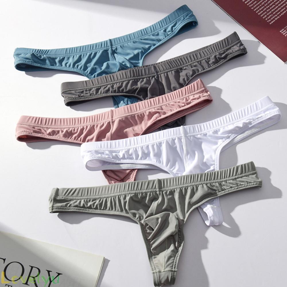 【Ready Stock】Men Briefs Modal Soft Pouch T-Shaped Thong U-Convex Underpant 1pcs Bikini@New