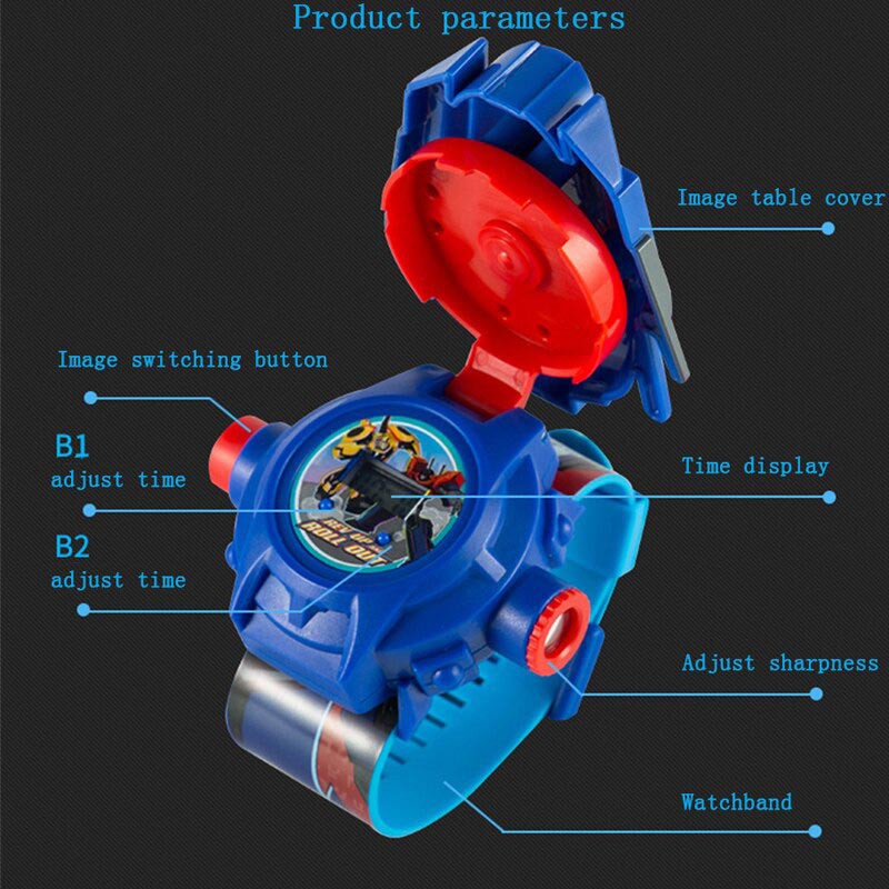 Đồng hồ điện tử đeo tay chiếu 24 hình 3D Projector Watch Robot Transformers - Optimus Prime