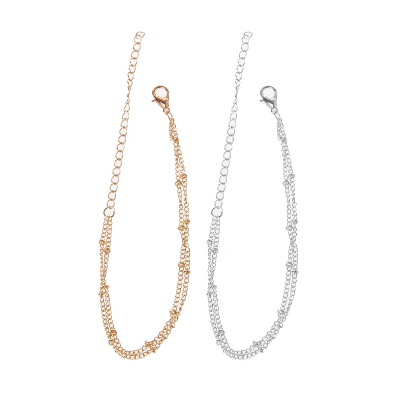 Vòng đeo tay hai lớp bằng vàng thiết kế đơn giản cho nữ