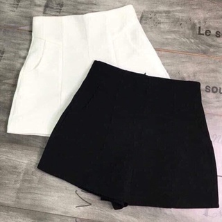 Quần short cạp cao khoá kéo