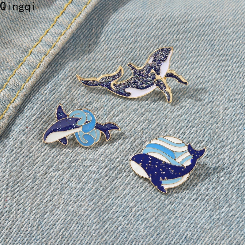 Ghim cài áo Miss Zoe hình cá voi hoạt hình dễ thương tùy chọn kiểu dáng