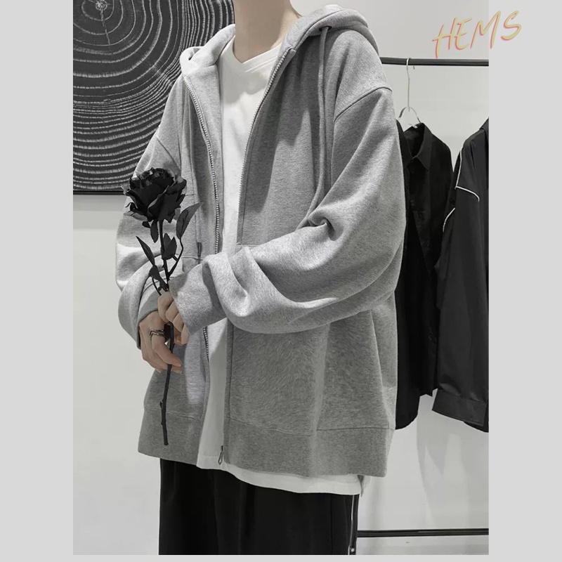 Áo khoác nỉ, áo nỉ hoodie khóa 1 lớp mỏng unisex cho nam và nữ tay ống rộng