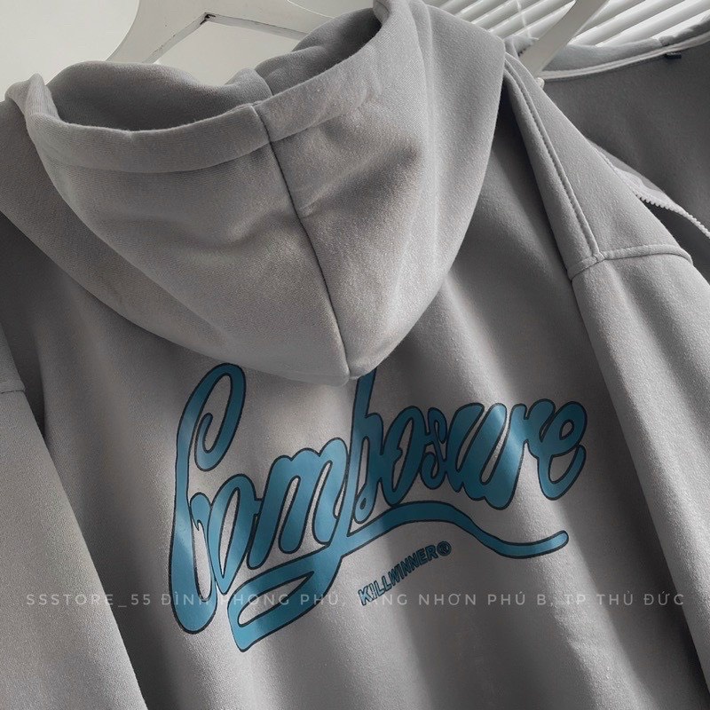 Áo Khoác Nỉ Ngoại Combosure Dáng Rộng Nữ Meeny- Hoodie Fom Rộng Tay Bồng Mũ 2 Lớp In Chữ Dày Dặn Dáng Hàn Quốc