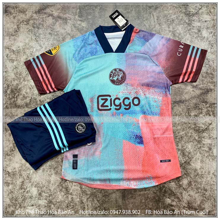 Bộ quần áo đá banh/ Áo đá bóng 24h / Bộ quần áo cao cấp Ajax loang mẫu mới 2021