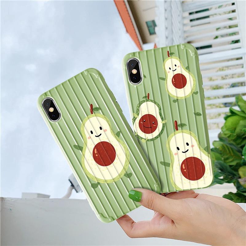 [ IPHONE ] Ốp Lưng Sọc Nổi Trái Bơ - S018