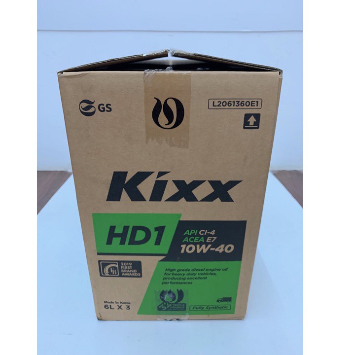 { KOREA } Dầu động cơ Kixx HD1 CI-4 E7 10W40 6L Hbcenter