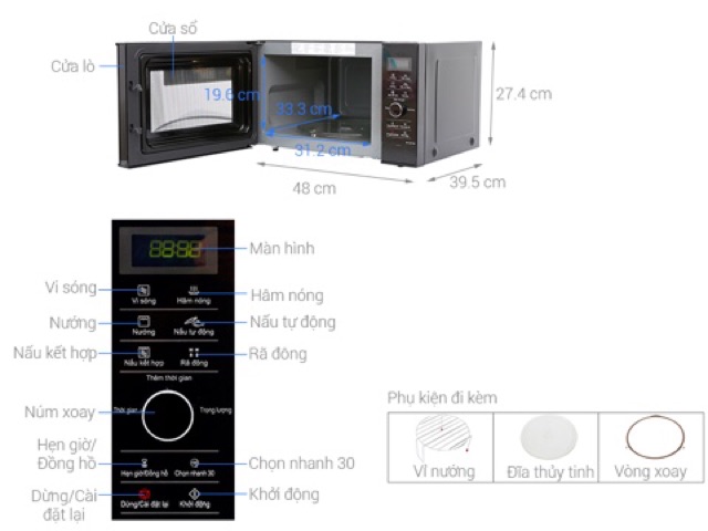 Lò vi sóng có nướng inverter Panasonic NN-GD37HBYUE 23 lít (Miễn phí giao tại HCM-ngoài tỉnh liên hệ shop)