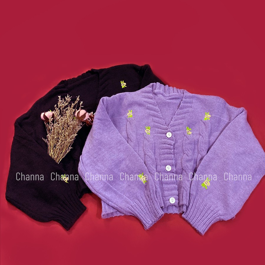 [Hàng Sẵn]Áo len cardigan họa tiết
