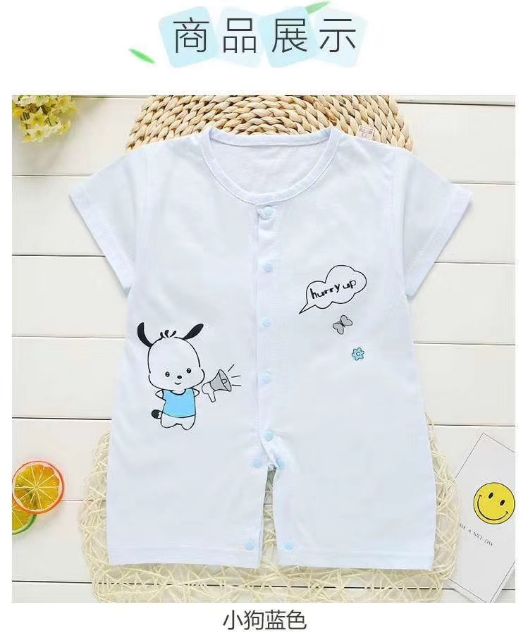 Bộ Bodysuit Cotton Đùi Cộc Tay Hè Cho Bé Gái Bé Trai Từ 0-12 Tháng Tuổi