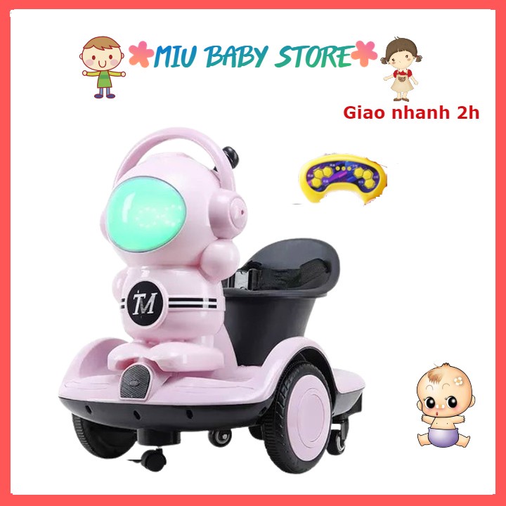 Xe ô tô điện trẻ em xe điện xoay 360 độ cho bé từ 2-8 tuổi xe điện cân bằng mẫu phi hành gia có điều khiển từ xa