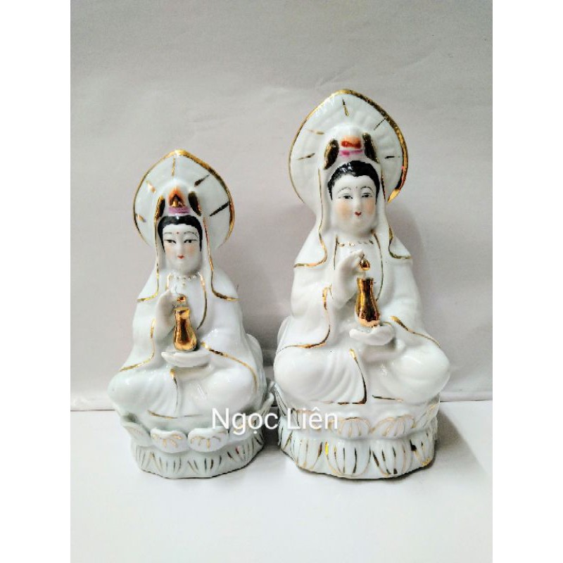 Quan Âm 2 mặt sứ để xe hơi