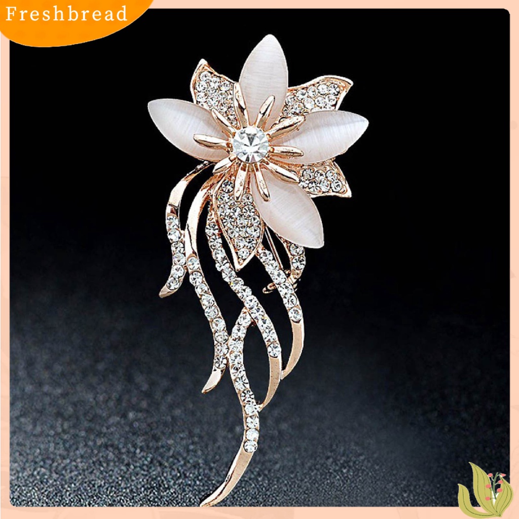 Ghim cài áo hình bông hoa đính đá phong cách thời trang