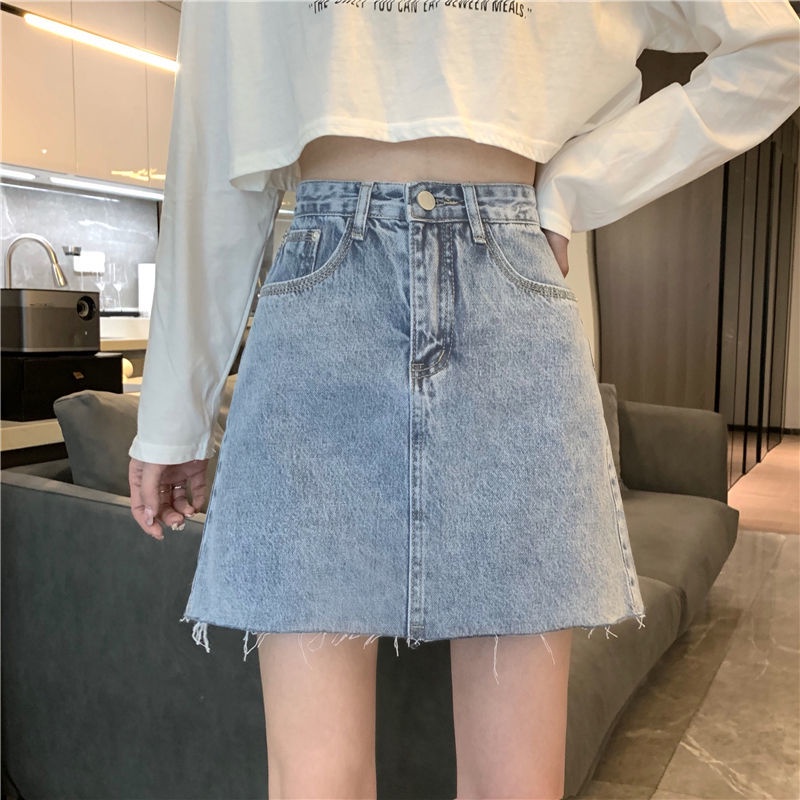 Chân Váy Denim Chữ a Lưng Cao Thời Trang Mùa Hè Hàng Mới Dành Cho Nữ