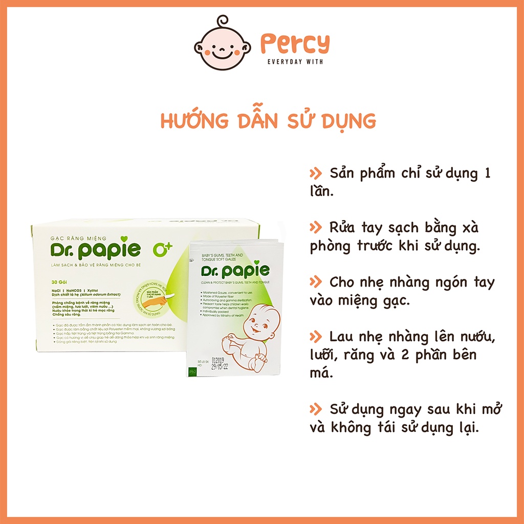 Gạc Rơ Lưỡi Dr Papie Vệ Sinh Răng Miệng Cho Bé