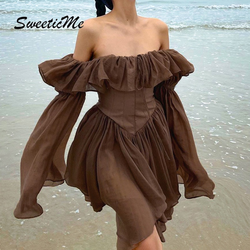 Đầm Trễ Vai Sweeticme   Dáng Ôm Gợi Cảm Cho Nữ