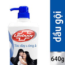 Dầu gội Lifebuoy tóc dày &amp; óng ả 640g (LOẠI CÓ VÒI)