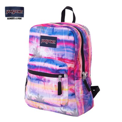 JanSport mùa hè thương hiệu thời trang mới Balo nam in hình cây cọ bãi biển