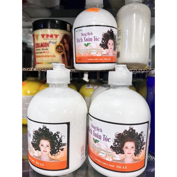 dung dịch kem kích xoăn  hair sille 450ml hỗ trợ kích xoăn khi hấn tóc giúp tóc mau quăn sóng mẩy ,giữ nếp lau ềm ko khô