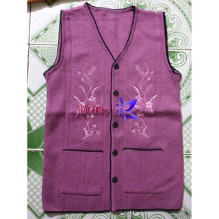 Áo len gile thêu hoa đẹp