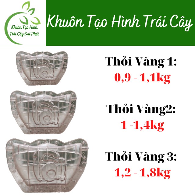 Khuôn Thỏi Vàng Số 2 loại đẹp dày 5 li, in Chữ Tài Lộc, Khuôn Tạo Hình Trái Cây Dùng Nhiều Vụ