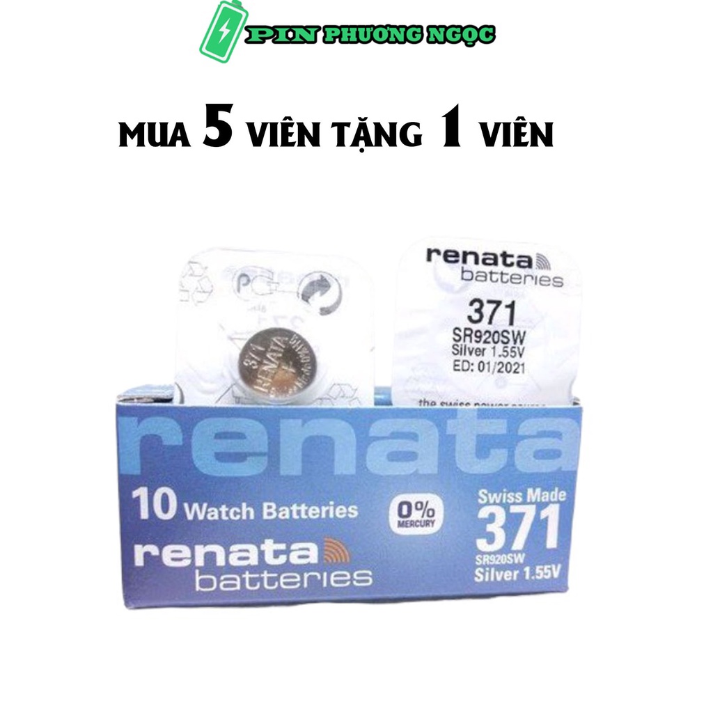 Pin Đồng Hồ Renata 371, pin renata sr920sw, pin 377, pin sr626sw, pin 364 , sr621sw chính hãng Thụy Sĩ