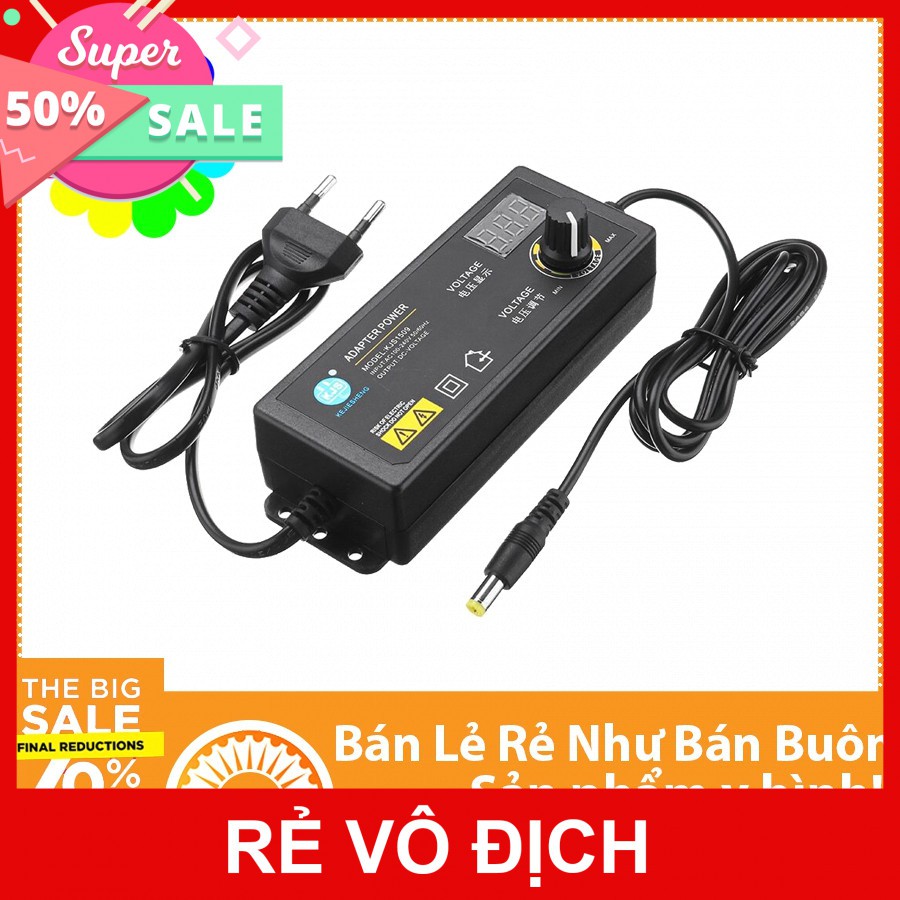 Bộ Adapter KJS-1509 Điều Chỉnh Chỉnh Áp 3~24VDC 2.5A 60W Có LCD Hiển Thị