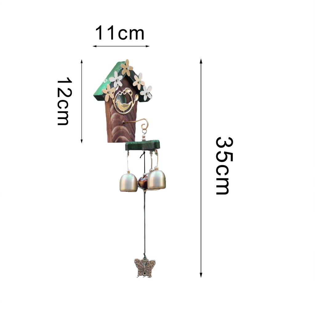 Chuông gió bằng đồng trang trí 3 quả chuông phong cách cổ điển độc đáo trang trí nội thất