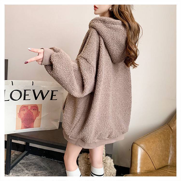 Áo Khoác Lông Cừu Dày Dặn Dáng Rộng Phong Cách Mới