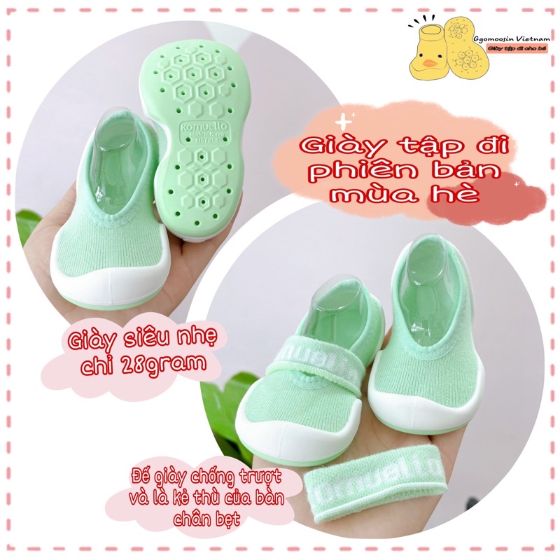 [Mã SKAMCLU8 giảm 10% cho đơn từ 100K] GIÀY TẬP ĐI CHO BÉ CƯNG CHÍNH HÃNG GGOMOOSIN HÀN QUỐC flat mint