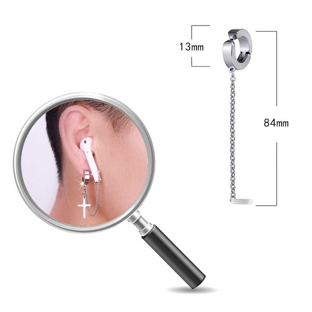 Vỏ Bảo Vệ Hộp Sạc Tai Nghe AirPods Không Dây Bằng Thép Titan Phối Dây Xích Thời Trang Sang Trọng