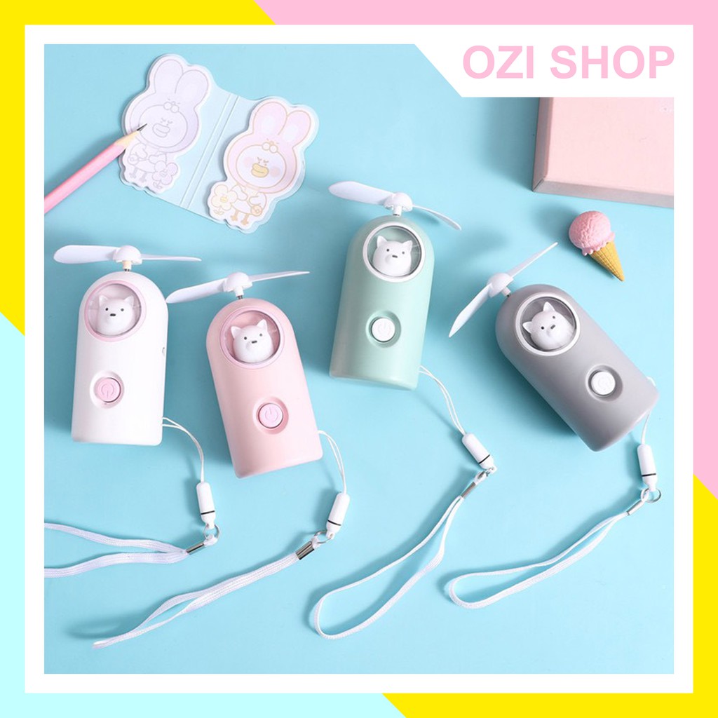 Quạt mini tích điện cầm tay có đèn mẫu mới (ảnh thật 100%) #8