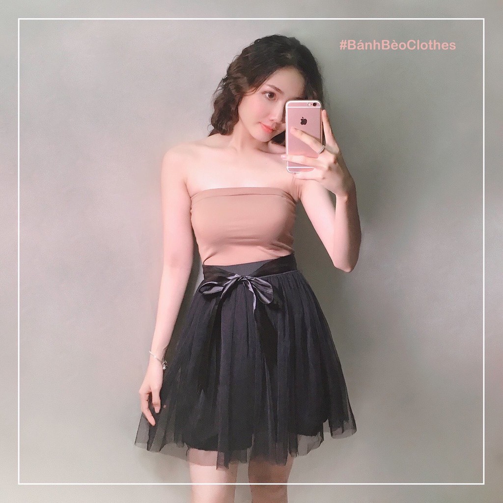 Chân váy lưới ngắn kèm nơ xinh xinh cực hot ảnh thật