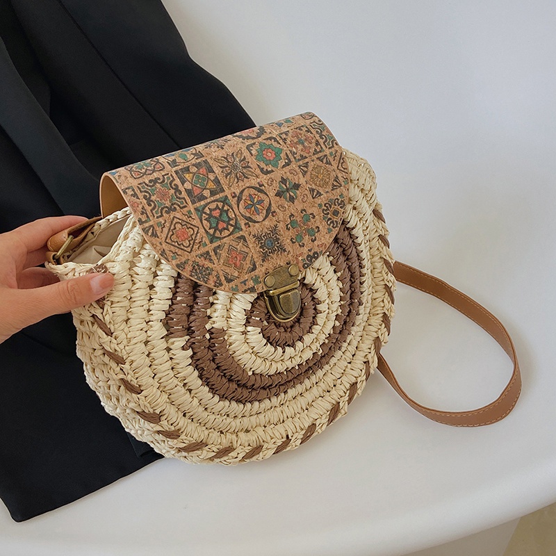 Ielgy niche Dệt messenger Hình Tròn Nhỏ Cho Nữ