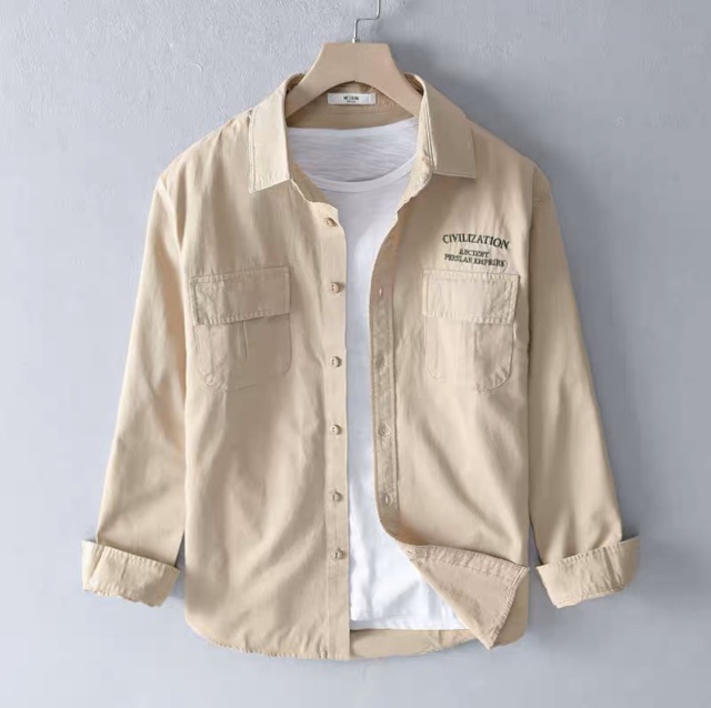 [Mã FAMAYMA2 giảm 10K đơn 50K] Sơmi kaki thêu phong cách mới cho mùa hè nặng động | BigBuy360 - bigbuy360.vn