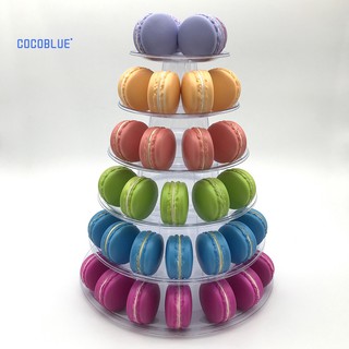 Kệ nhựa trong suốt 6 tầng trưng bày bánh Macaron