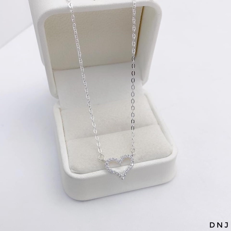 Dây chuyền nữ bạc thật treo mặt tim đính đá siêu xinh - Kho sỉ bạc Nhất Linh