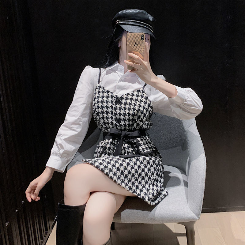 FREESHIP Đầm Sơ Mi Ca Rô Dài Tay Thời Trang trẻ phong cách duyên dáng sang chảnh kdx