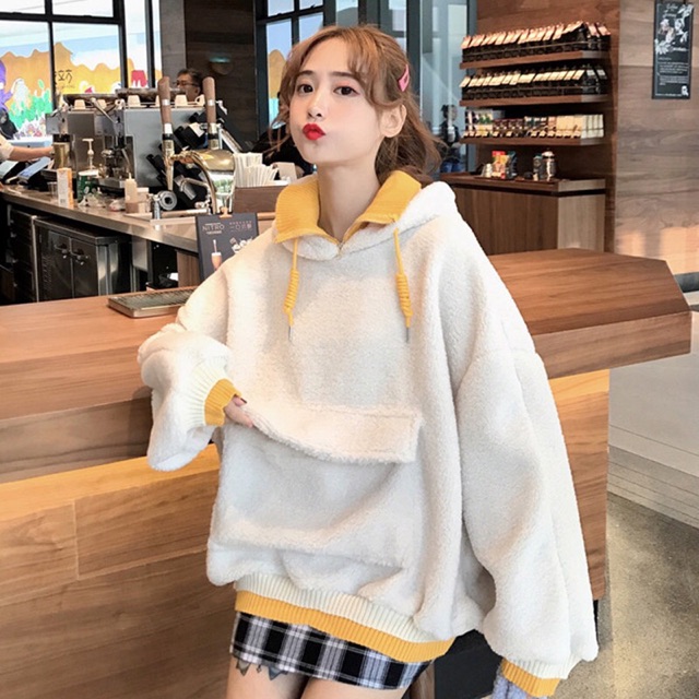 [Sẵn Tím] ÁO BÔNG CỔ CAO SIÊU CUTE | BigBuy360 - bigbuy360.vn