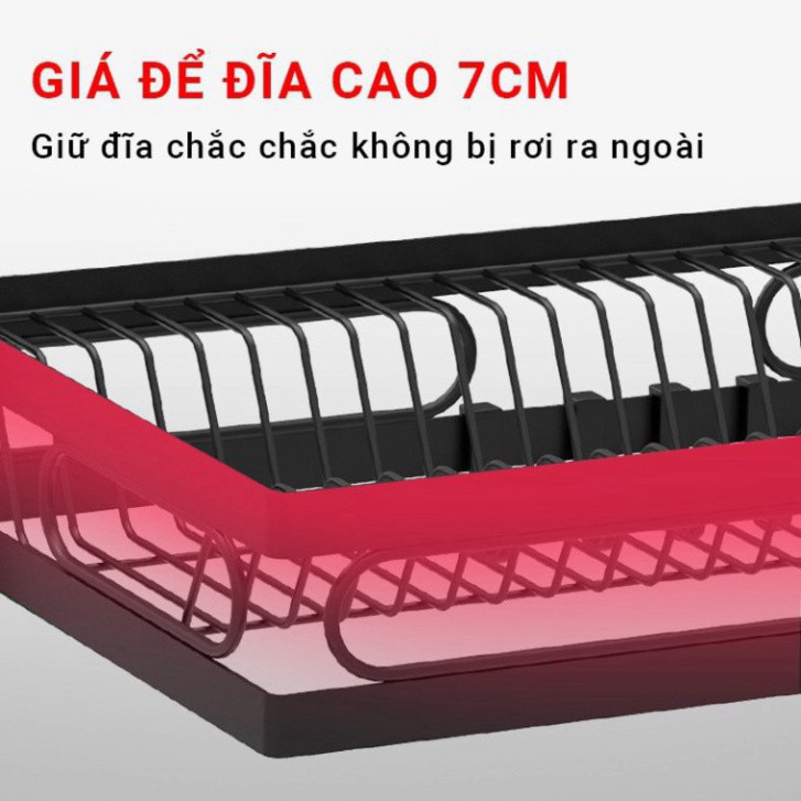 [BẢO HÀNH 5 NĂM ] Kệ chén đa năng trên bồn rửa Kava 2 tầng 95cm [8 món] Thép không gỉ