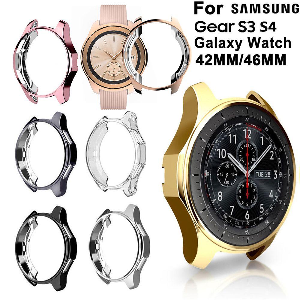SHOUKEY Vỏ Silicone TPU Mạ Điện Cho Đồng Hồ Samsung Gear S3 S4 Galaxy Watch 46mm 42mm