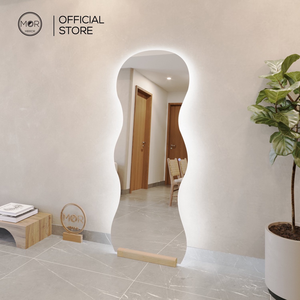 Gương Toàn Thân Lượn Sóng Nghệ Thuật Led Cảm Ứng Cao Cấp MOR MIRROR Kích Thước 80x180cm