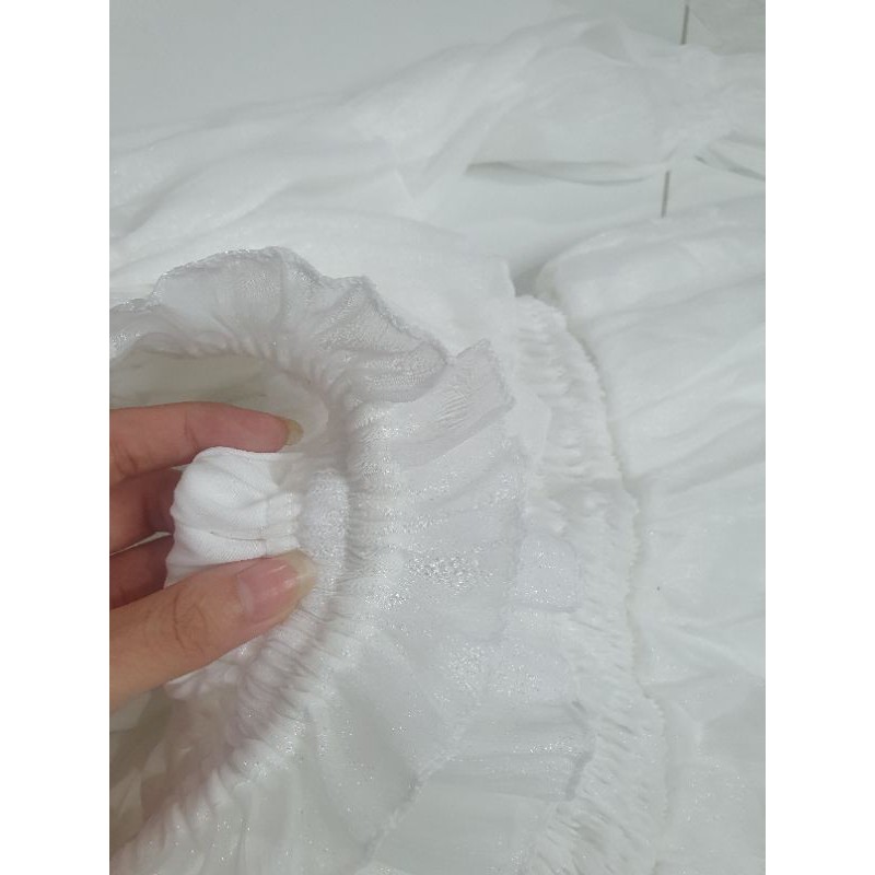 ĐẦM TRẮNG TRỄ VAI VÁY XÒE Vải dày dặn XINH NHƯ CÔNG CHÚA TAY PHỒNG BO EO | BigBuy360 - bigbuy360.vn