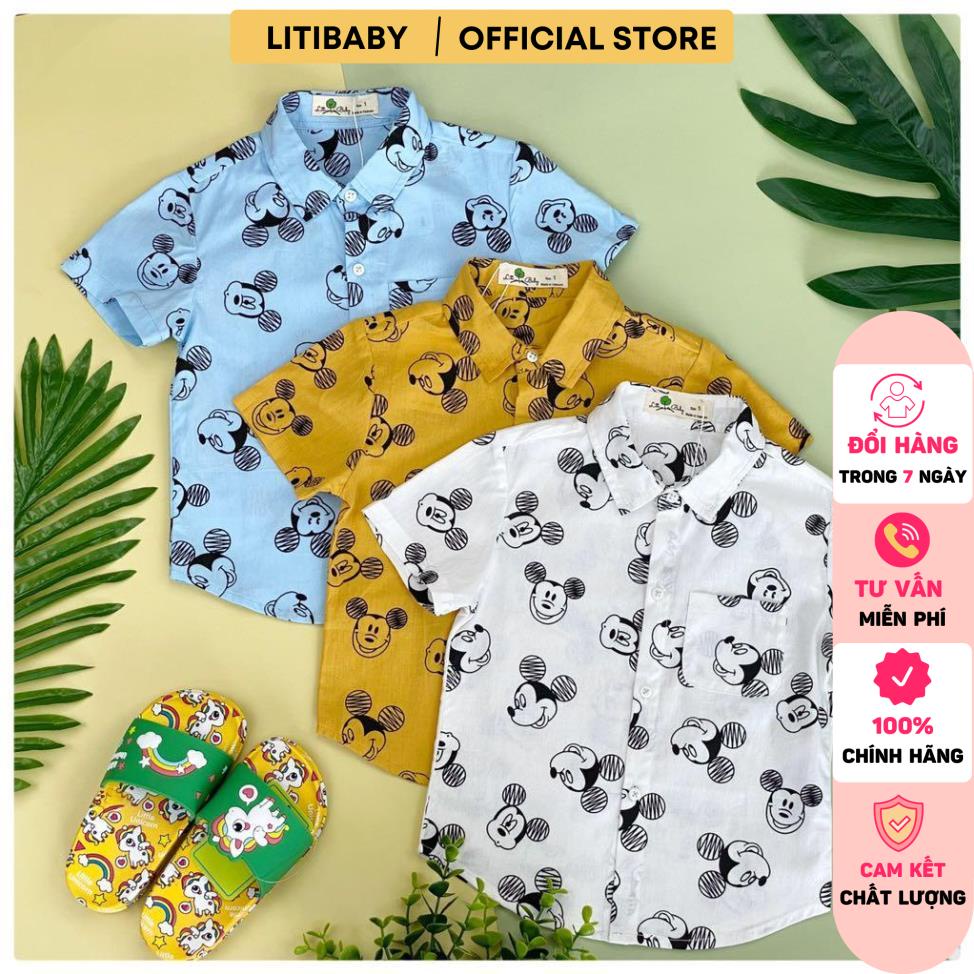 Áo LITIBABY sơ mi bé trai mickey 1/5