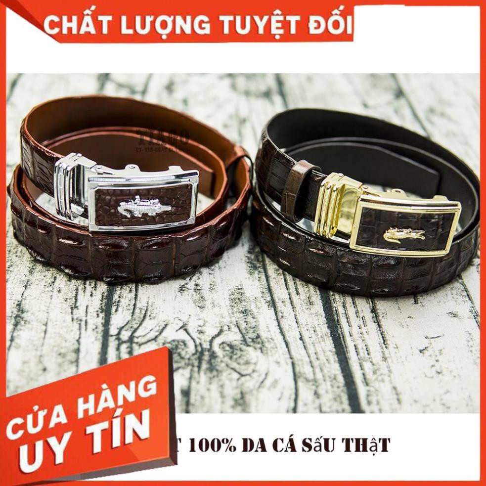 Xả Hàng Dây lưng nịt lưng thắt lưng nam da cá sấu tự nhiên thật