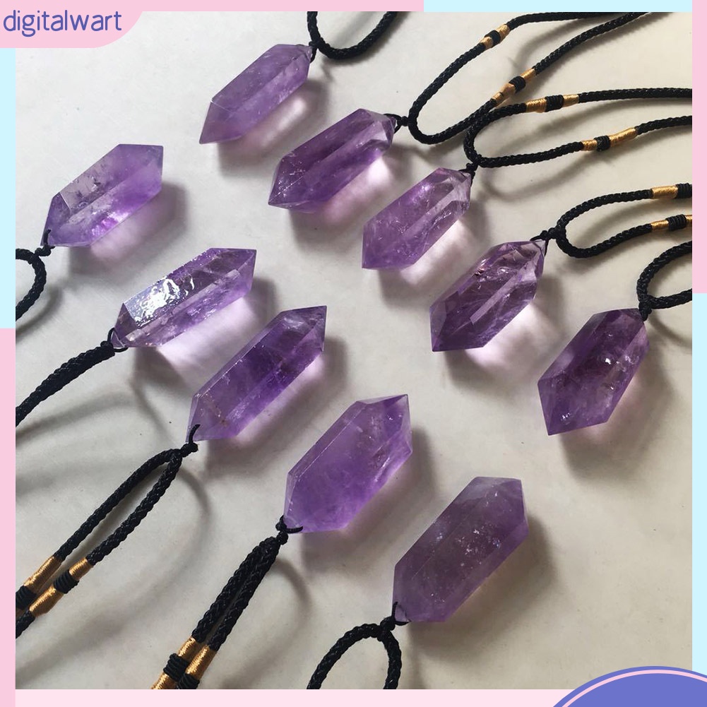 [DG] Vòng cổ Mặt Giả Thạch Anh Tím Đôi Hình Lục Giác Chăm Sóc Sức Khỏe