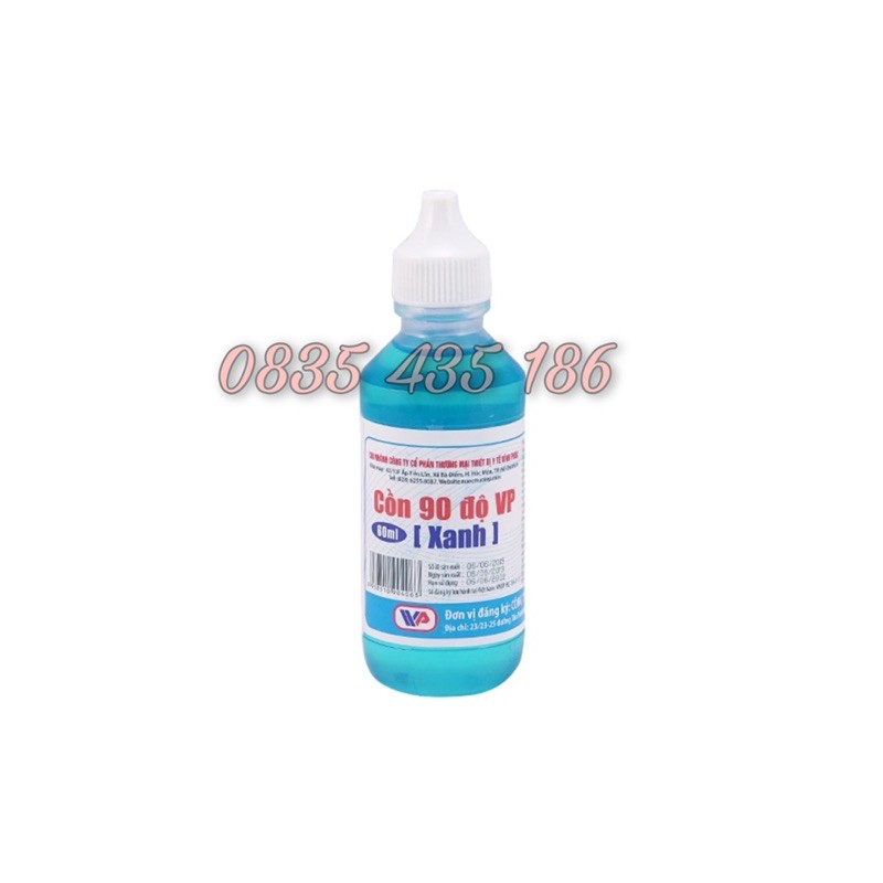 Cồn Sát Trùng 90 độ màu Xanh 60ml