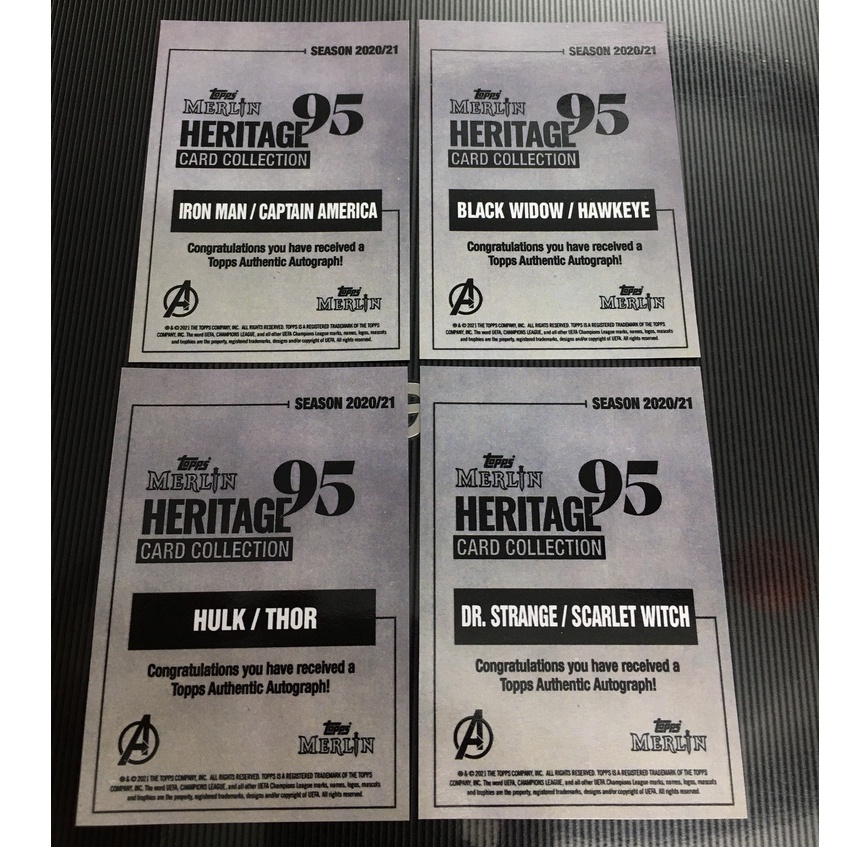 NEW - Set thẻ in chữ ký Bộ Đôi Huyền Thoại Marvel Avengers End Game