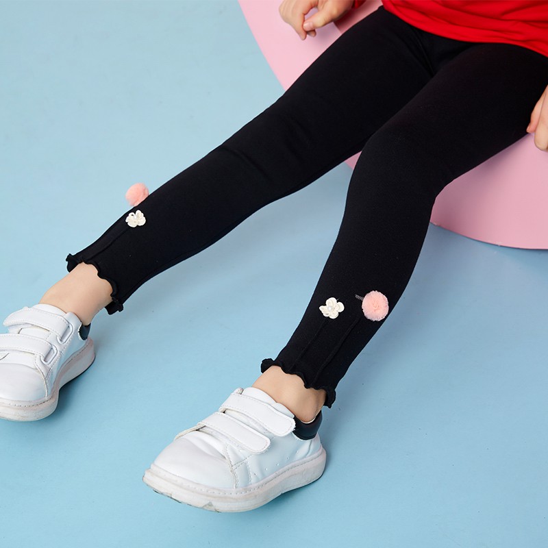 Quần legging thêu hoa phong cách thời trang cho bé gái Thời trang trẻ em thêu hoa nhỏ trẻ em quần áo trẻ em